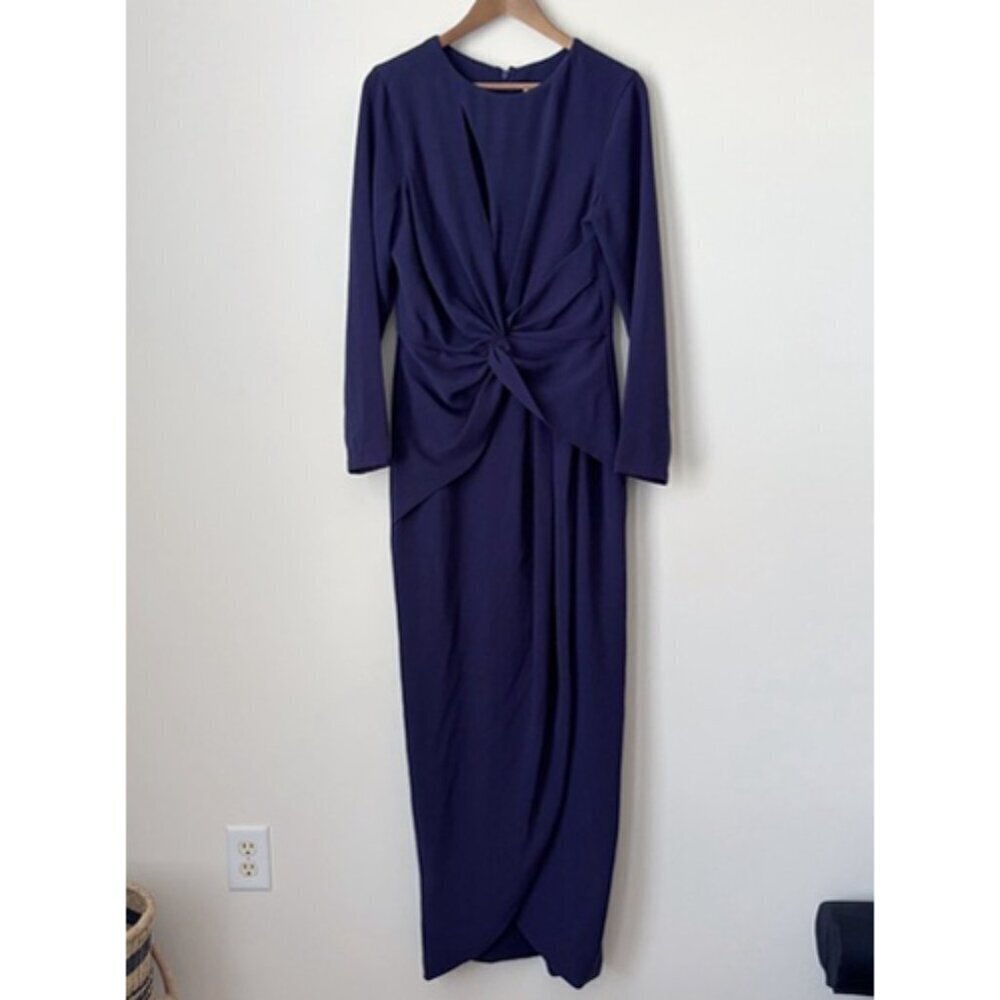 Dress The Population Naomi Twisted Front Maxi Dress Large Boysenberry NEW NWT - Picture 10 of 10